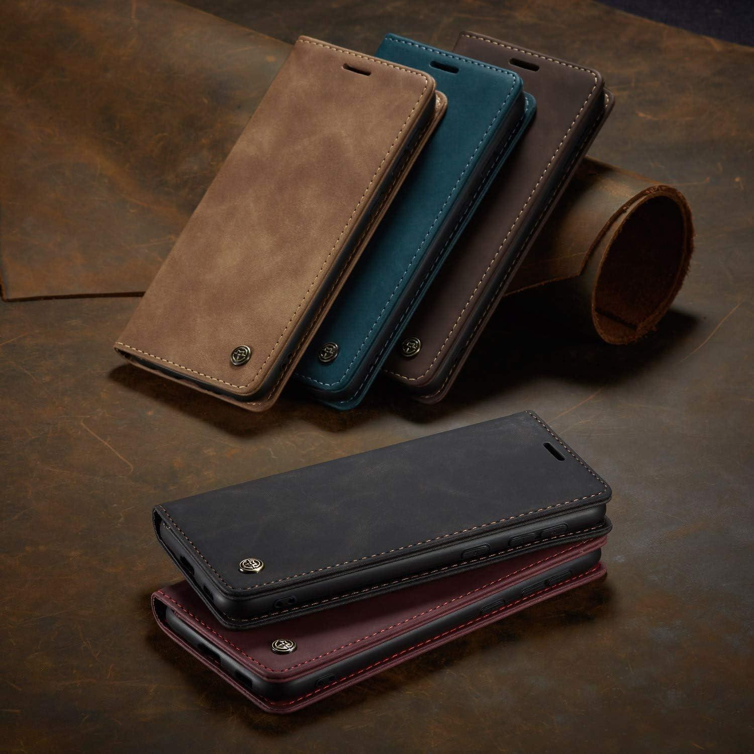 CaseMe Samsung Galaxy S21 FE 5G Leder Flip Case Weinrot
