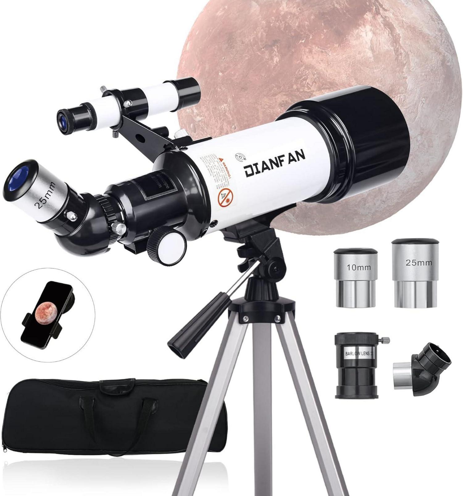 Teleskop Astronomie 70mm Refraktor für Kinder Einsteiger Planeten Mond