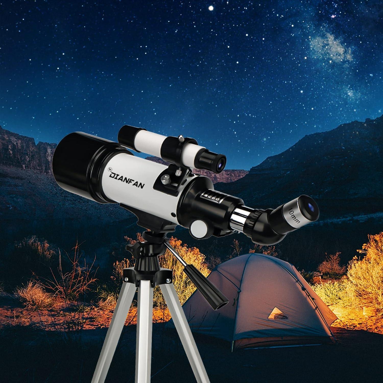 Teleskop Astronomie Refraktor 70mm für Kinder Einsteiger mit Telefon