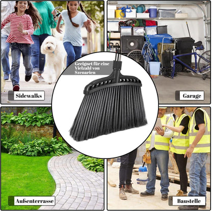 Besen mit langem Edelstahlstiel 142 cm für Haushalt Garage Terrasse