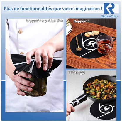 2er Set Silikonmatte Kochfeldschutz magnetisch 24cm Hitzebeständig