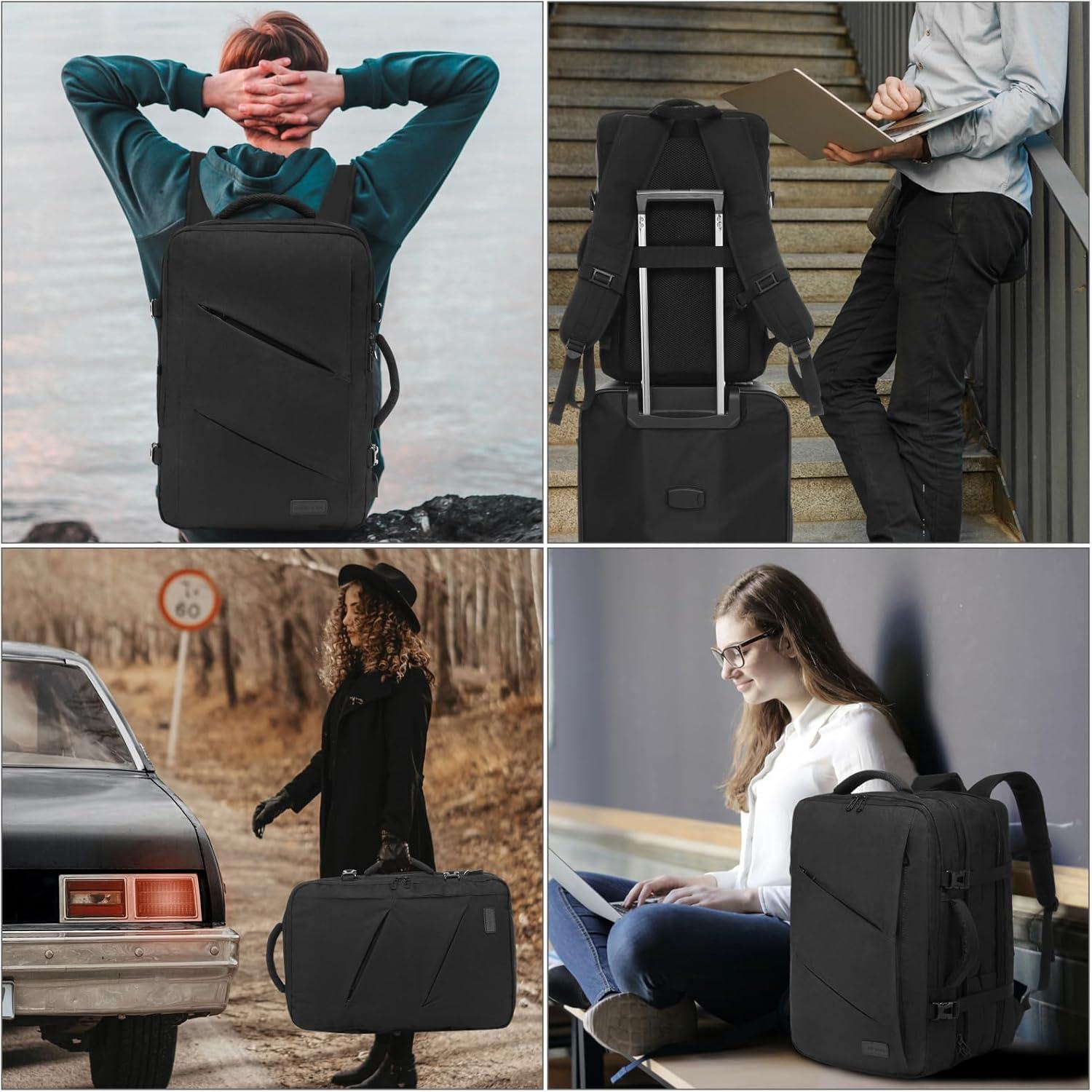 Handgepäck Rucksack erweiterbar 32-50L, Laptop für 18 Zoll, Flugzeug