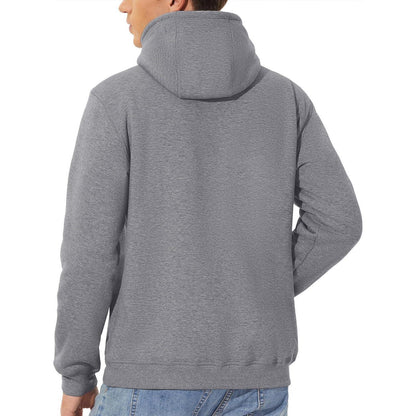 Herren Sherpa Hoodie mit Kängurutasche, warm, winddicht, XXL Hellgrau