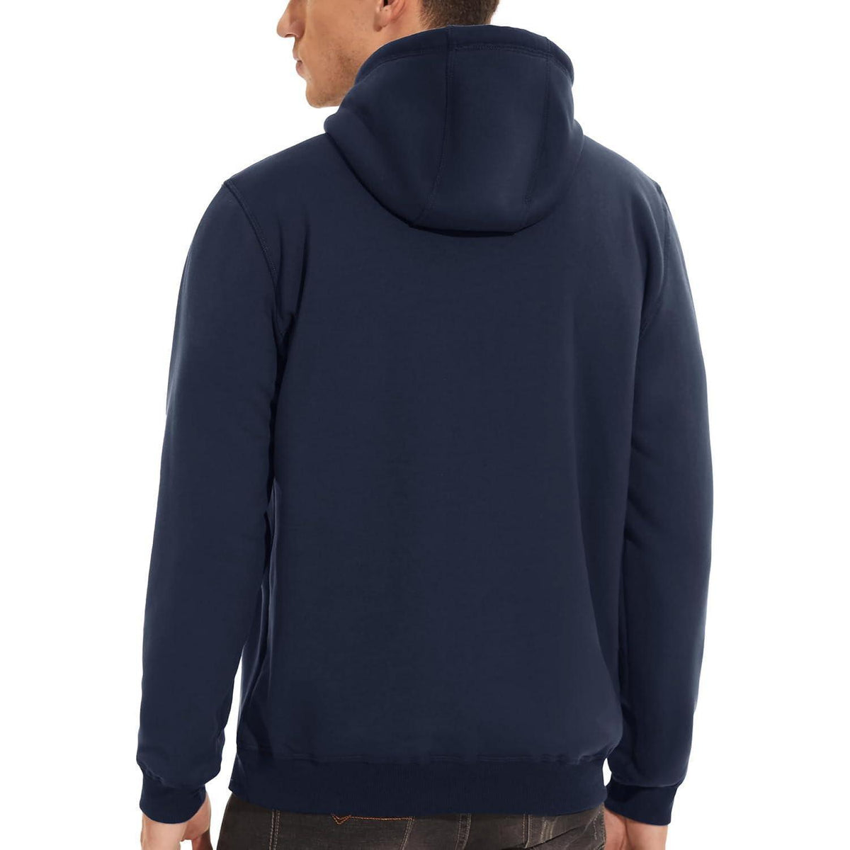 Herren Sherpa Hoodie Dunkelblau S Winddicht Warm