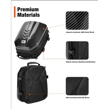 Wasserdichte Motorrad Hecktasche mit ABS Hartschale & Erweiterung