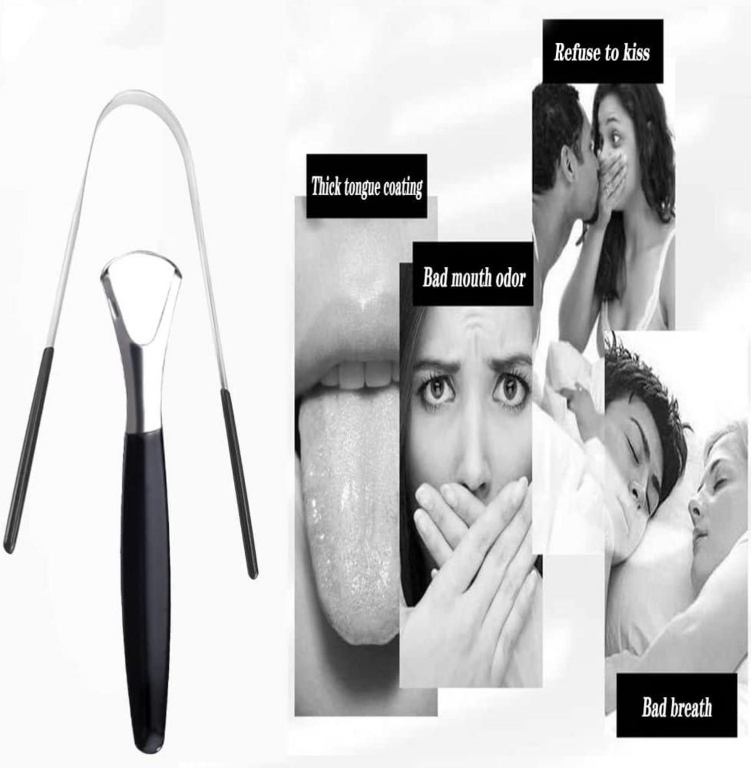 Zungenreiniger Edelstahl Tongue Scraper Set Sicher Mundhygiene