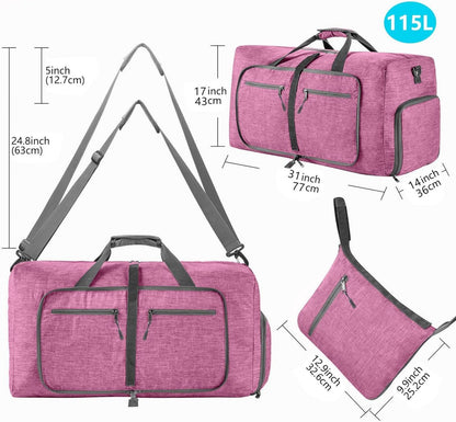 Faltbare Reisetasche mit Schuhfach, 115L Wasserdicht