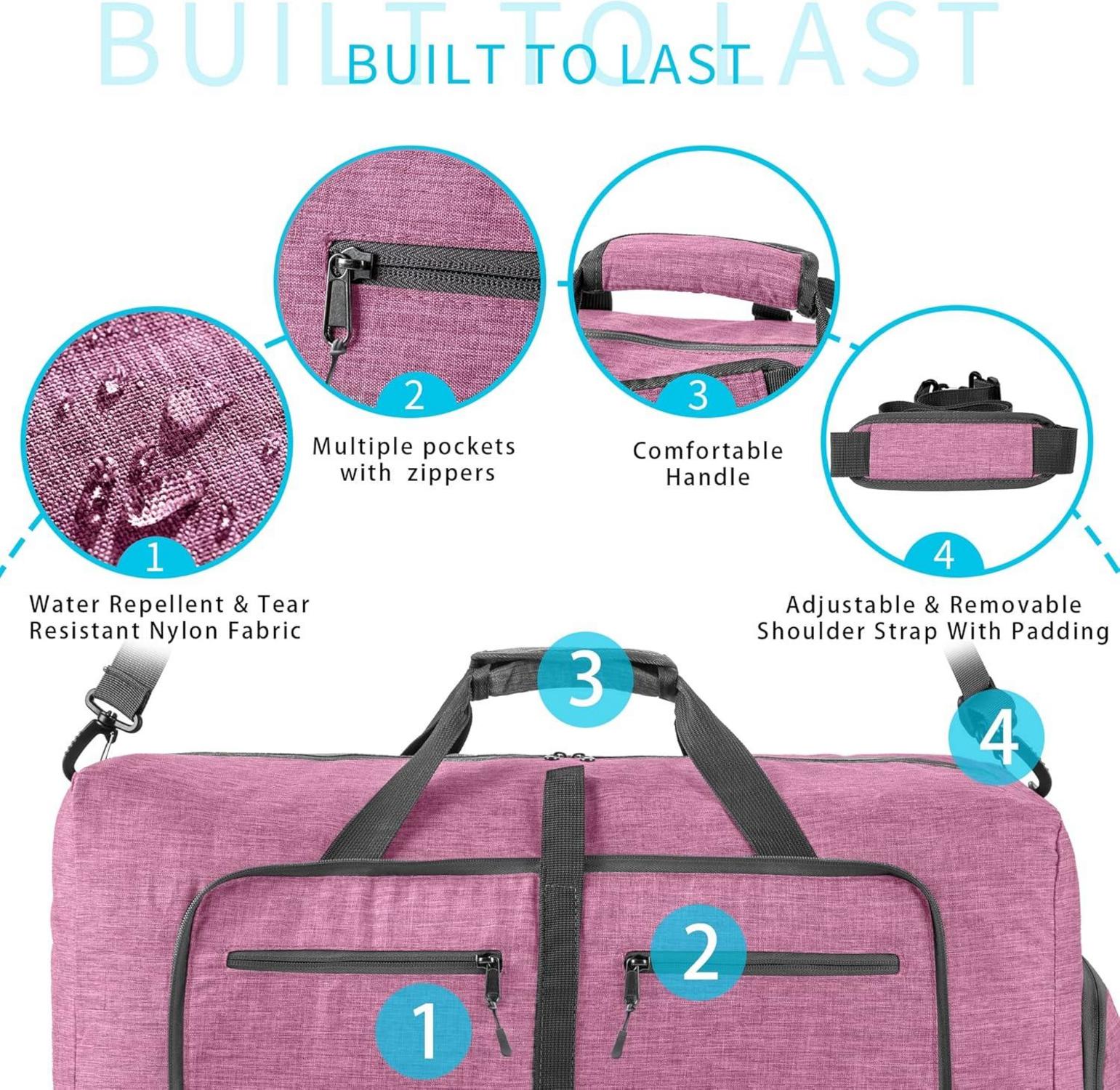 Faltbare Reisetasche mit Schuhfach, Weekender Bag 115L