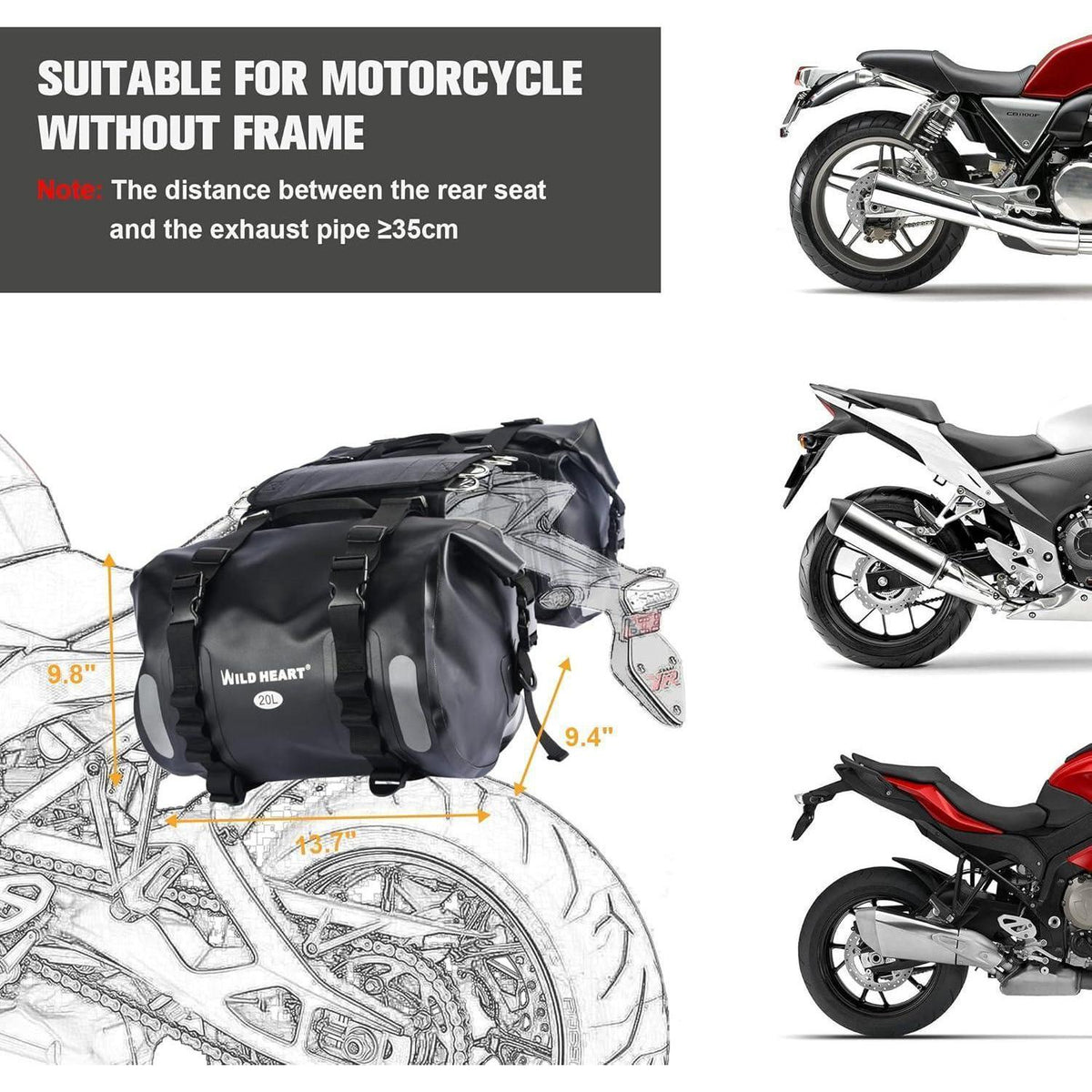 Wasserdichte Motorrad Satteltasche 40L – Robust & Vielseitig