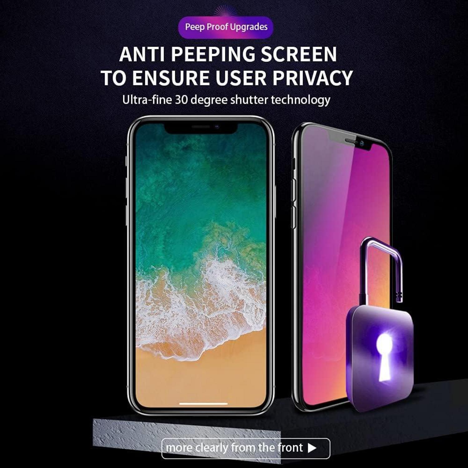 Erha Sichtschutz Panzerglas iPhone 13/13 Pro/14 6,1 Zoll Blickschutzfolie Blau Anti-Blaulicht
