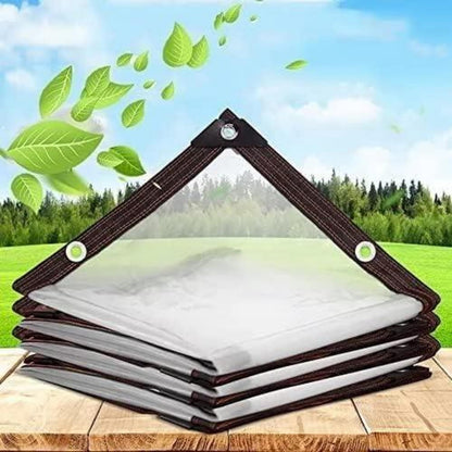 Transparente wasserdichte Plane mit verstärkten Kanten