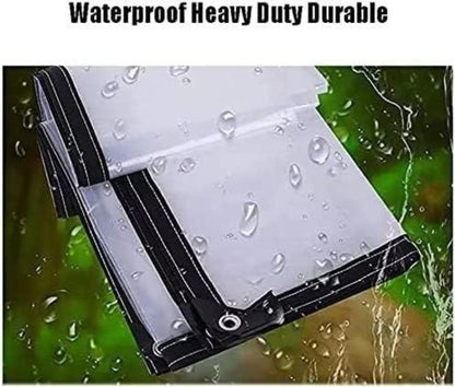 Wasserdichte transparente Plane mit Ösen, Abdeckplane für Gartenmöbel