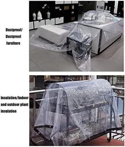 Transparente wasserdichte Plane mit öSen 3x3m - Abdeckplane für Gartenmöbel