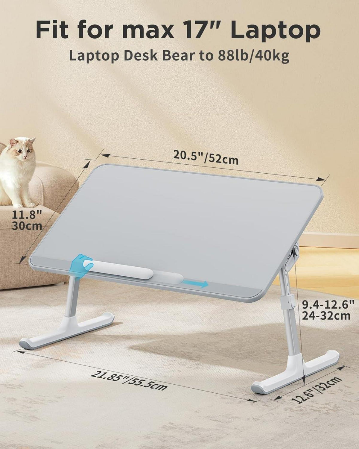 Laptoptisch Bett höhenverstellbar Neigungswinkel klappbare Beine
