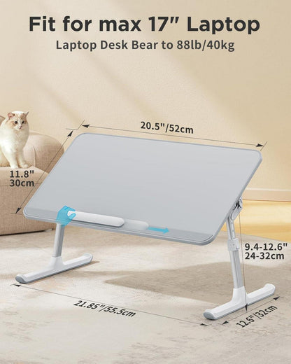 Laptoptisch Bett höhenverstellbar Neigungswinkel klappbare Beine