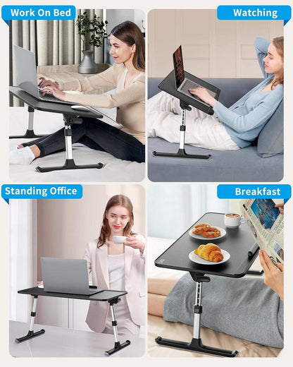 Laptoptisch Bett verstellbare Höhe Neigungswinkel klappbare Beine 17 Zoll
