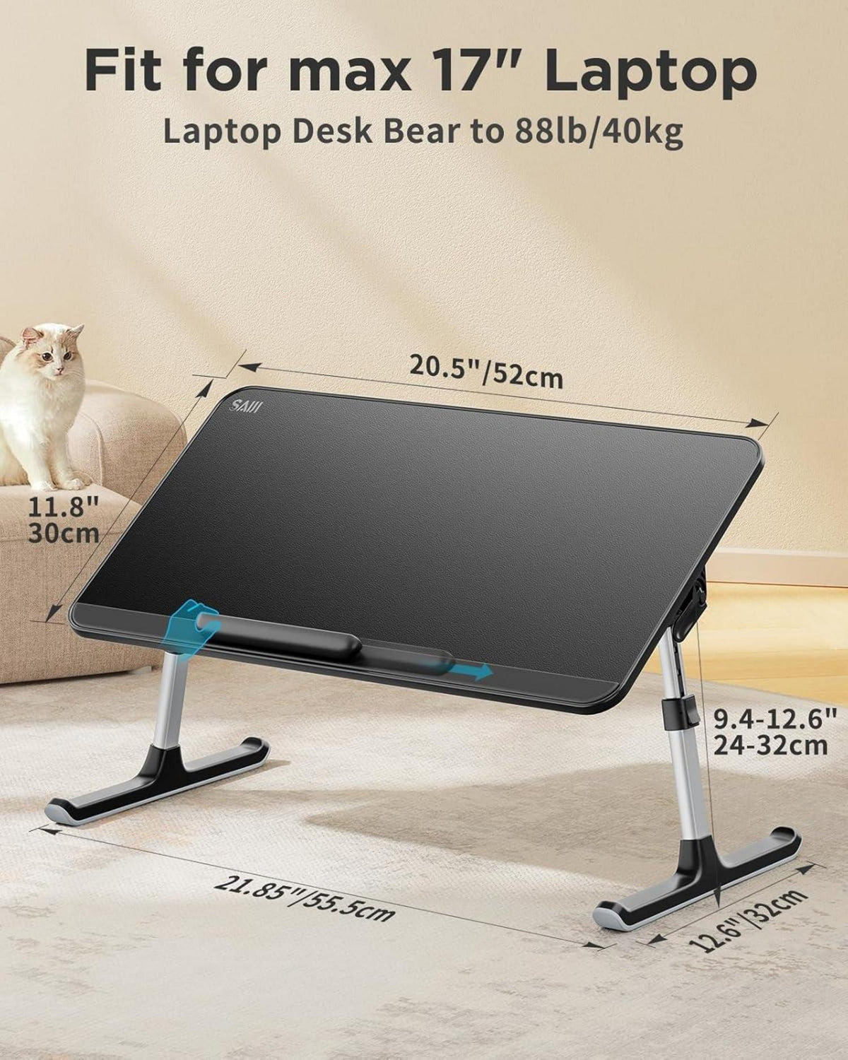 Laptoptisch fürs Bett höhenverstellbar neigbar klappbare Beine