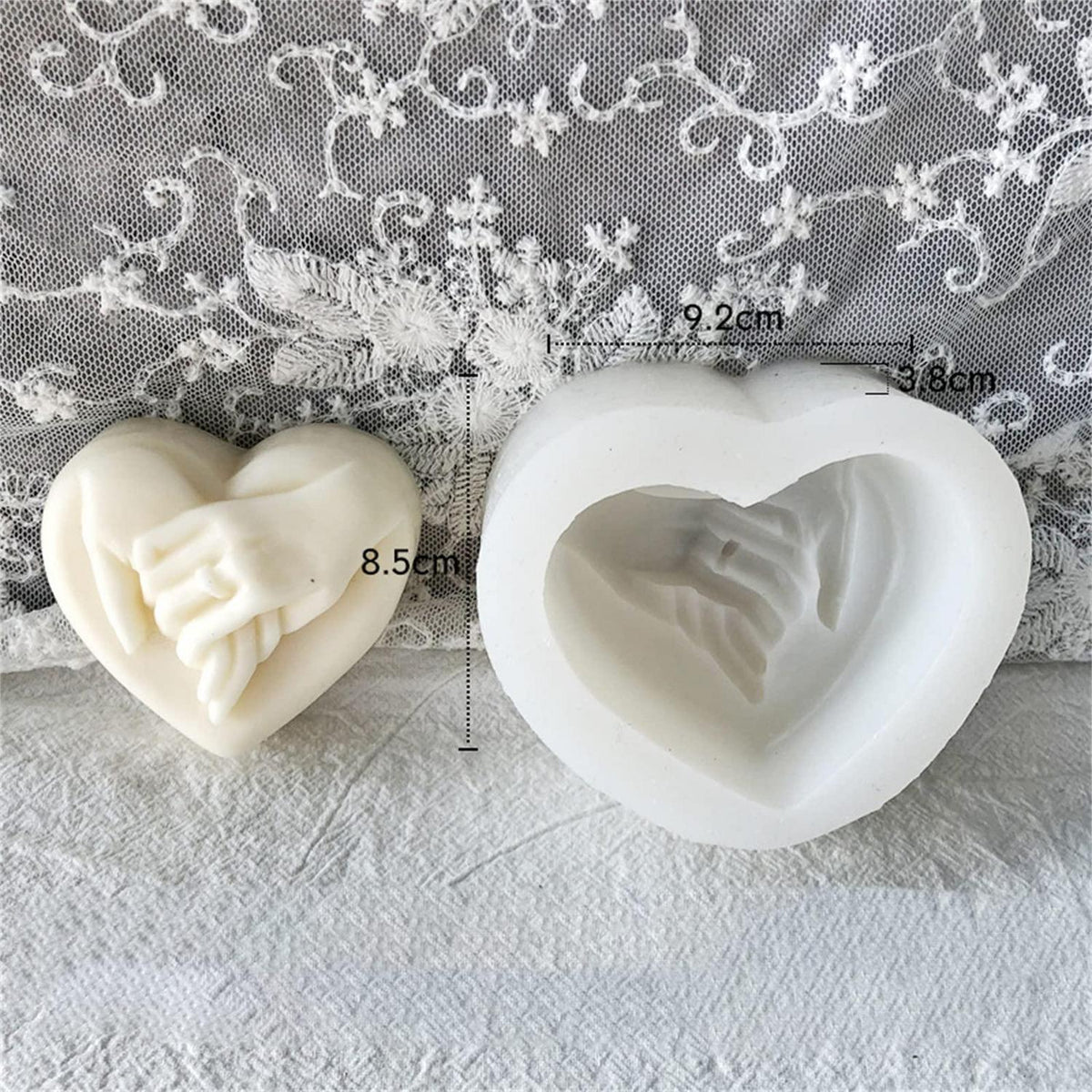 Silikonform Herz – Kerzen, Seife, Schokolade – DIY Gießform