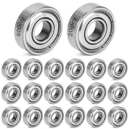 Rillenkugellager 6000ZZ 10x26x8mm, 20 Stück, doppelt geschirmt