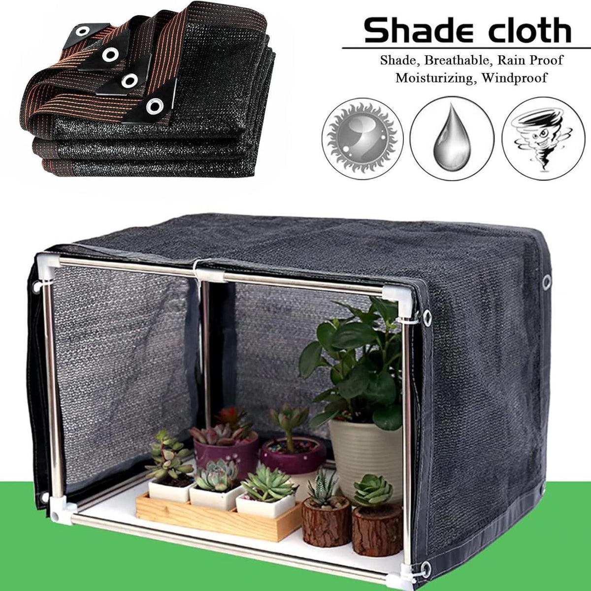 Sonnenschutz Stoff mit Ösen – 2x6m Garten & Pflanzen Schutz