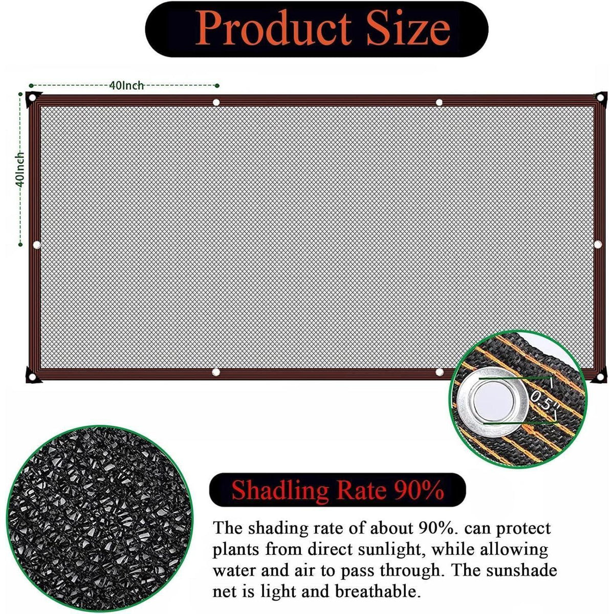 Sonnenschutz Stoff mit Ösen – 2x6m Garten & Pflanzen Schutz