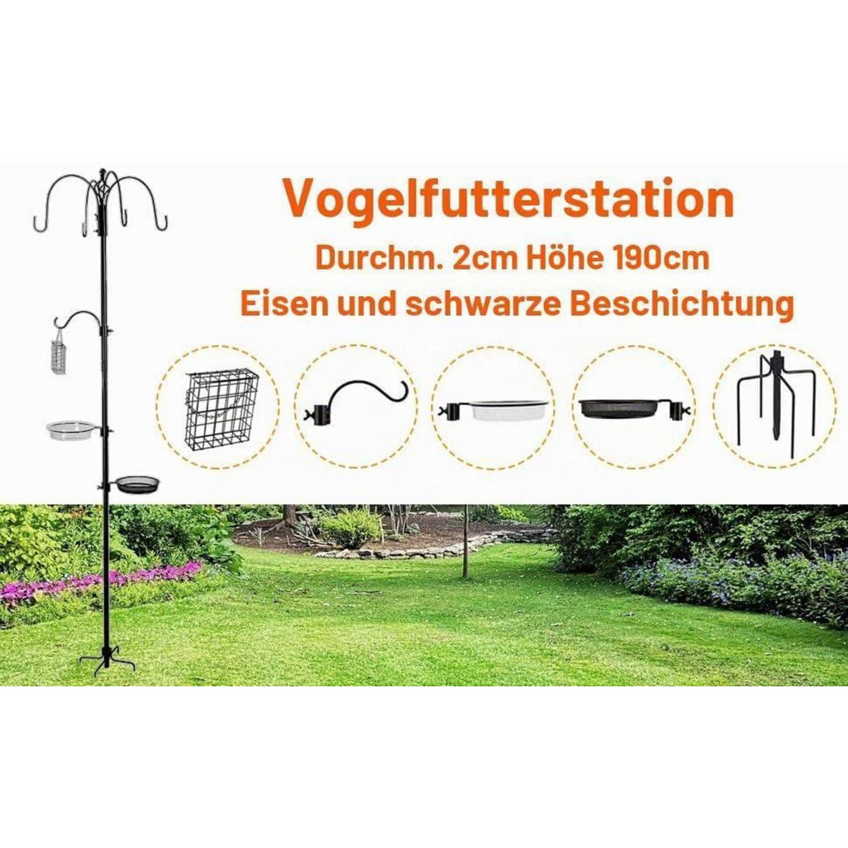 Robuste Vogelfutterstation mit Ständer & Zubehör für Wildvögel