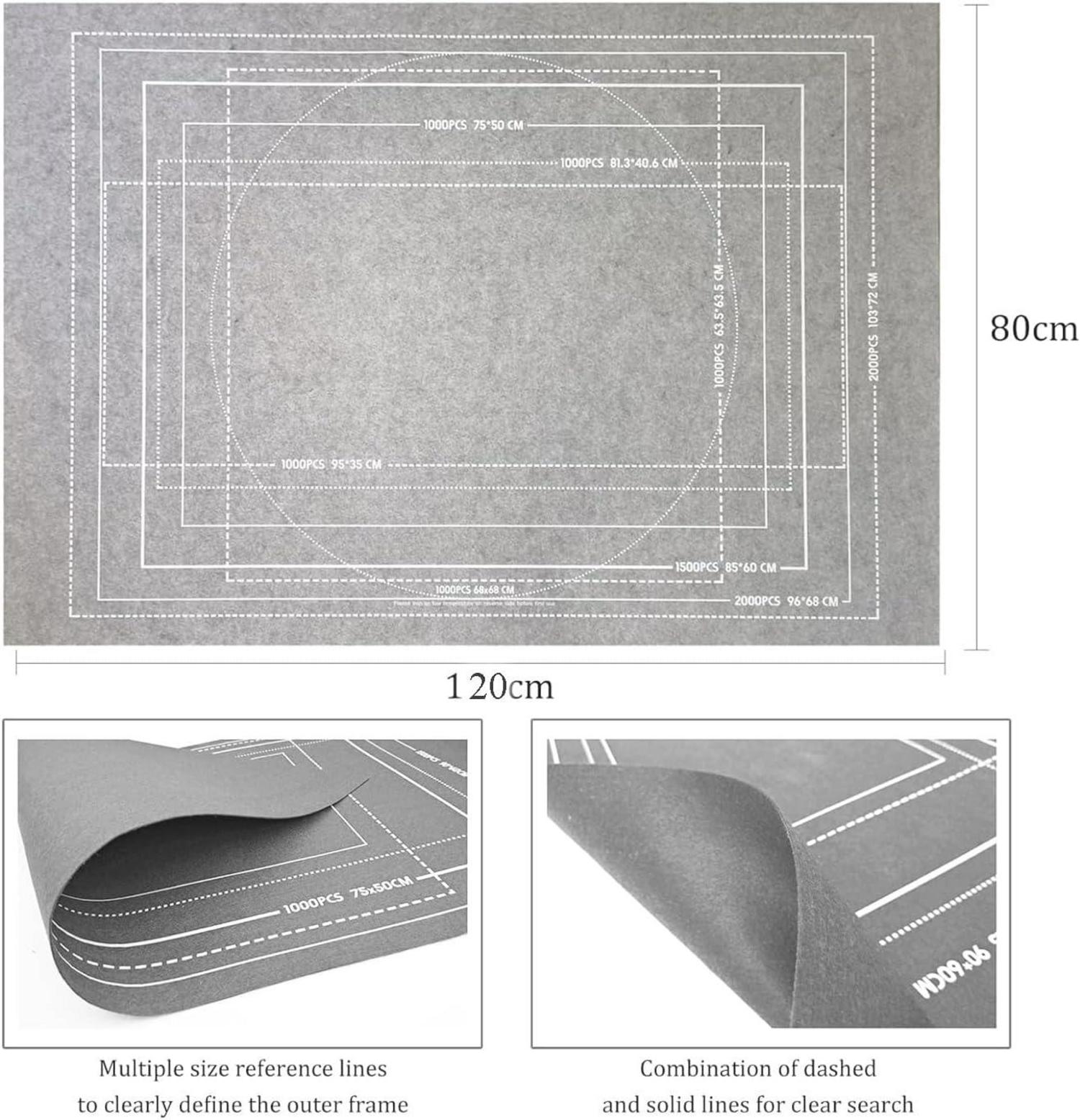 Puzzlematte Filz 80x120cm Schwarz für 2000 Teile