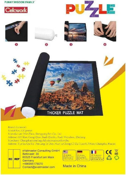 Puzzlematte Filz Schwarz 80x120cm für bis 2000 Puzzle Teile