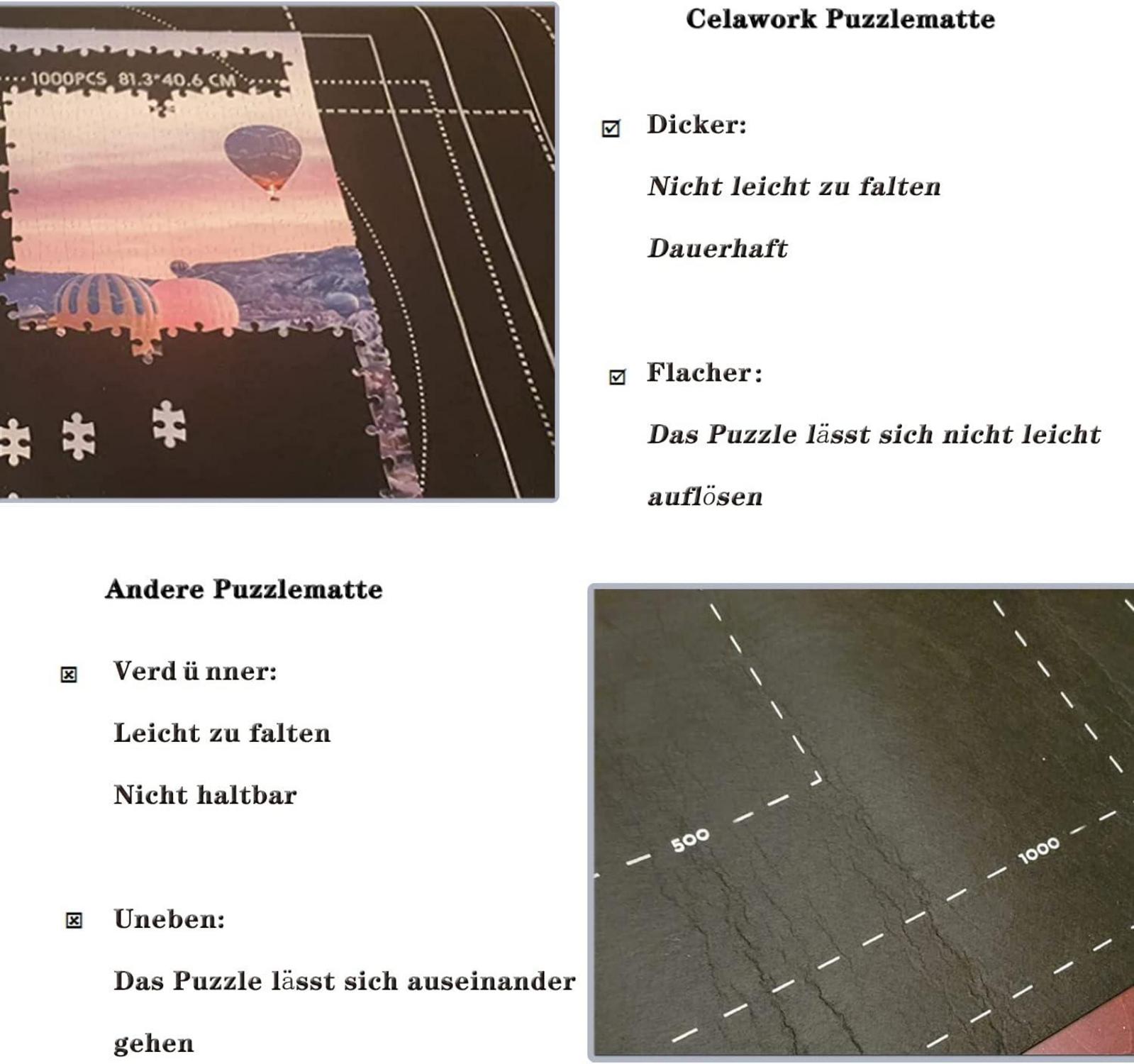 Puzzlematte für 1500 2000 3000 Puzzle Teile Anti-Leck-Design