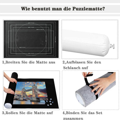 Puzzlematte Anti-Leck-Design für 1500/2000/3000 Puzzle Teile Schwarz