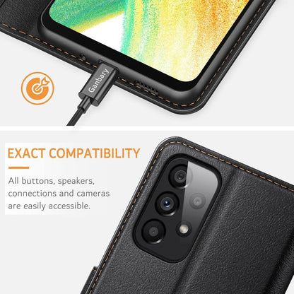 Samsung Galaxy A33 5G Handyhülle Schwarz Leder Flipcase Standfunktion
