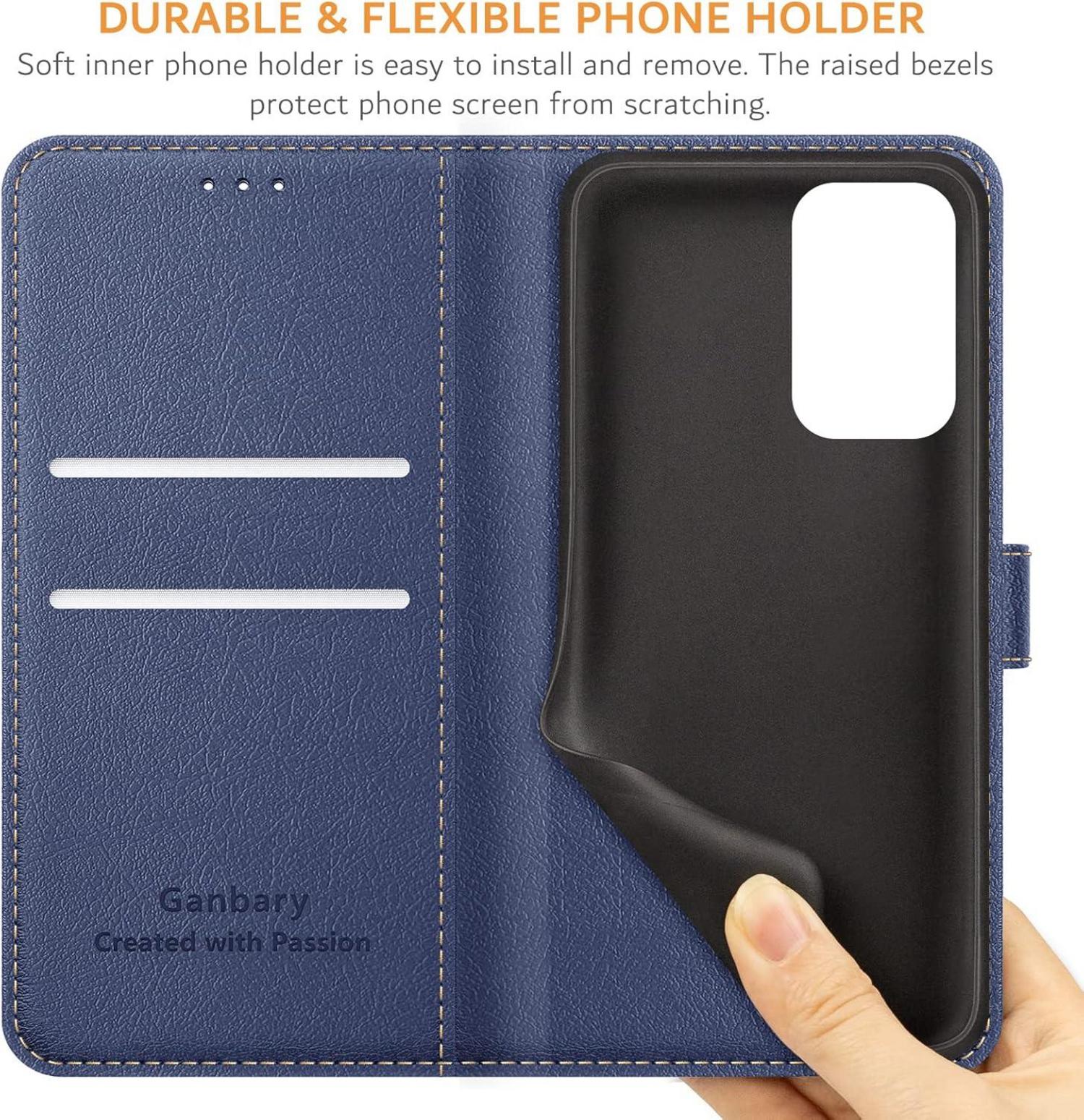 Handyhülle Samsung Galaxy A53 5G Leder Tasche Flipcase Blau