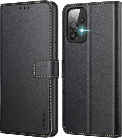 Samsung Galaxy A53 5G Handyhülle Leder Schwarz Flipcase mit