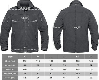 Herren Outdoor Fleecejacke Winddicht Taktische Armee Jacke 7 Taschen