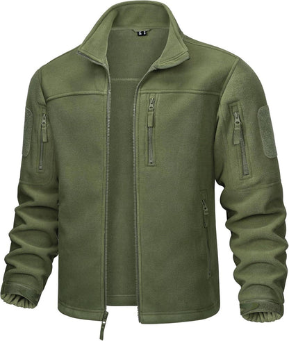 Outdoor Fleecejacke für Herren mit 7 Taschen Warme Stehkragen