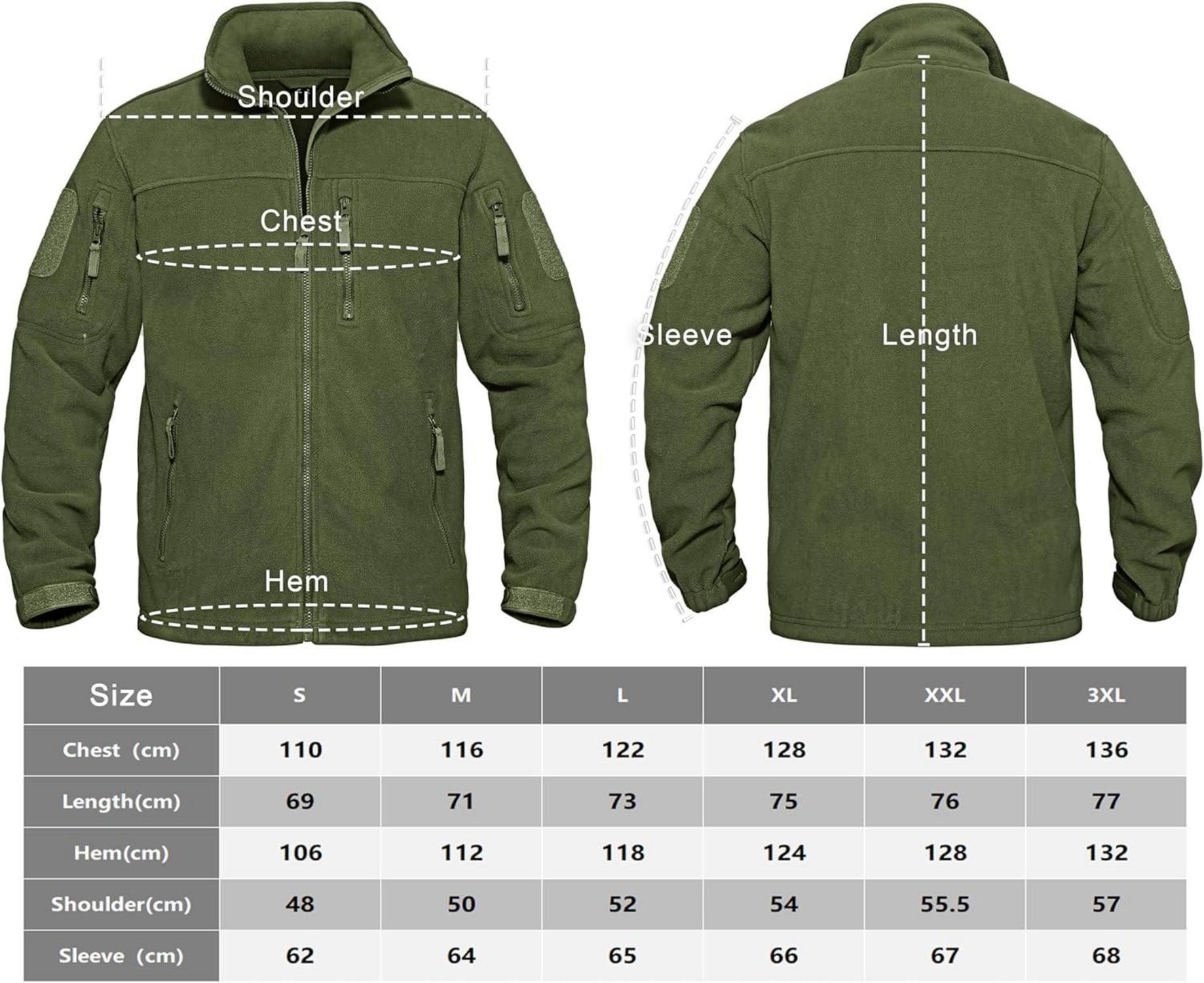 Herren Outdoor Fleecejacke Winddicht Taktisch Armee mit 7 Taschen