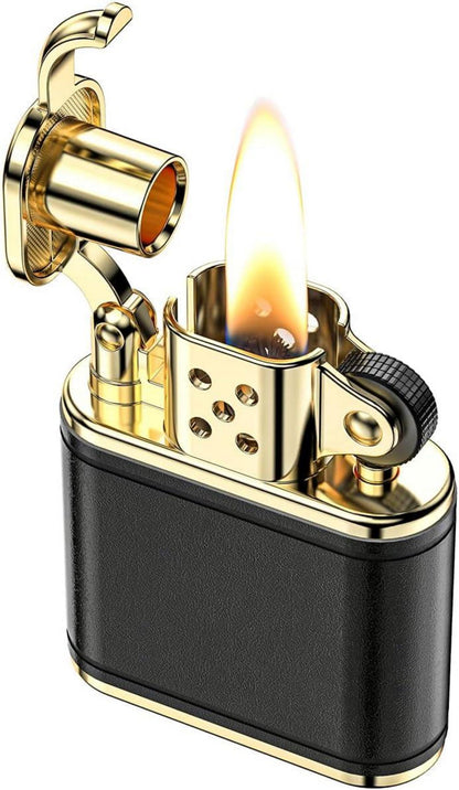 VVAY Vintage Kerosin Feuerzeug Retro Echtleder Geschenk Mann