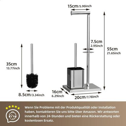 Toilettenpapierhalter stehend Edelstahl Klobürste