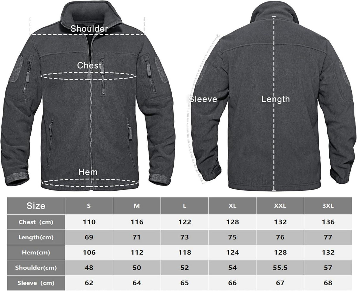 Herren Outdoor Fleecejacke Winddicht Taktische Armee Jacke 7 Taschen
