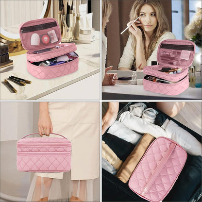 Kosmetiktasche Damen Make up Tasche Doppelschicht Groß wasserdicht Reise Mädchen