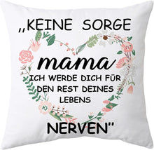 Mama-Geschenk: Weißer Kissenbezug 45x45cm für Muttertag & Weihnachten