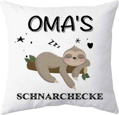 Oma Geschenk Faultier Kissenbezug Muttertag Weihnachten 45x45cm