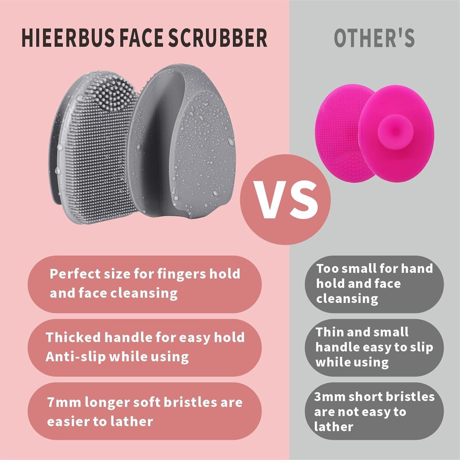 HieerBus Silikon Gesichtsreiniger Handheld Peelingbürste