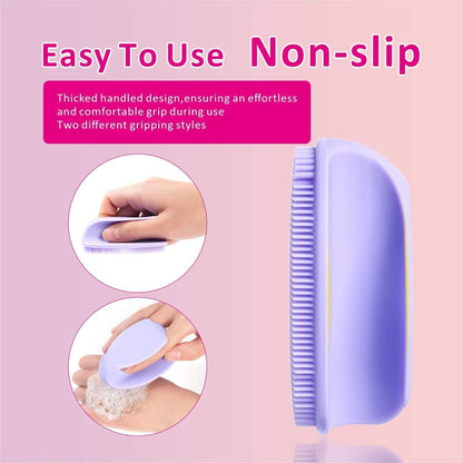 Silikon Gesichtsreiniger Peeling Bürste Handheld Massage Pink Lila