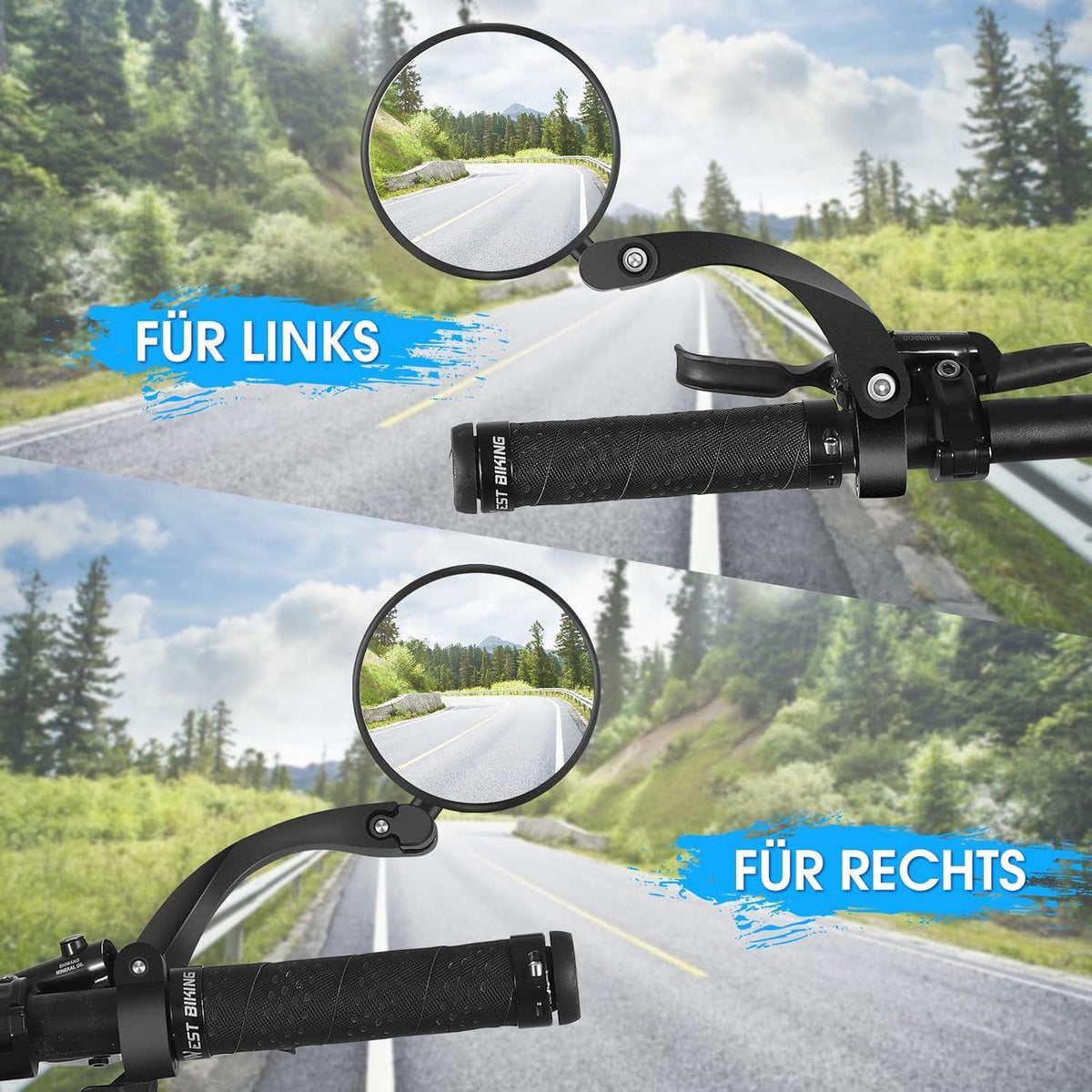 Fahrradspiegel HD 360 Grad Drehbar für Lenker E-bike MTB 1PC