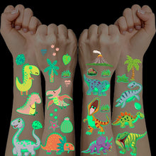 Dinosaurier Tattoo Kinder Aufkleber Set Leuchtend inkl Dunkelnde