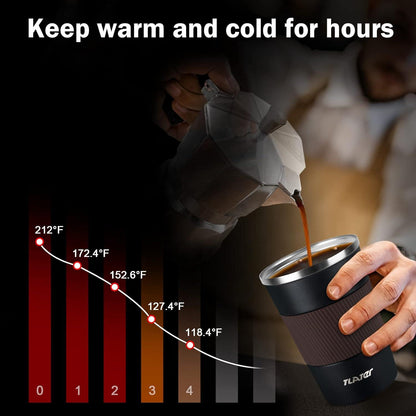 Thermobecher 380ml Edelstahl Isolierbecher Kaffeebecher to go Schwarz