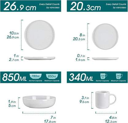 SESAM Steingut Tafelservice 48-teilig Kombiservice