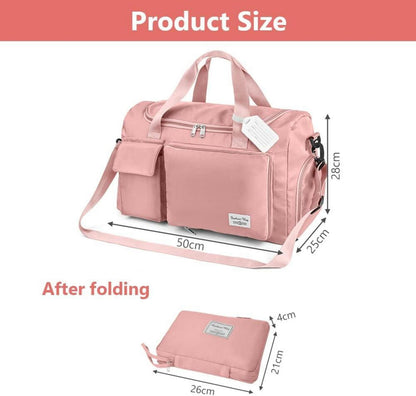 Faltbare 35L Reisetasche Wasserdicht Große Weekender - Rosa