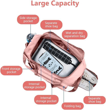 Flintronic 35L Faltbare Reisetasche Wasserdicht - Rosa